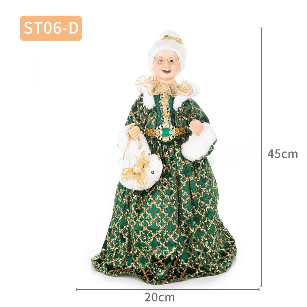 Christmas Decoration – Big Santa Claus Doll & Grandma Figurine | Holiday Room & Tree Décor Gift