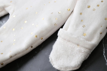 AYNIGIELL Newborn Baby Christmas Clothes | Plush Winter Romper Jumpsuit | Infant Boys Girls Warm Holiday Outfit