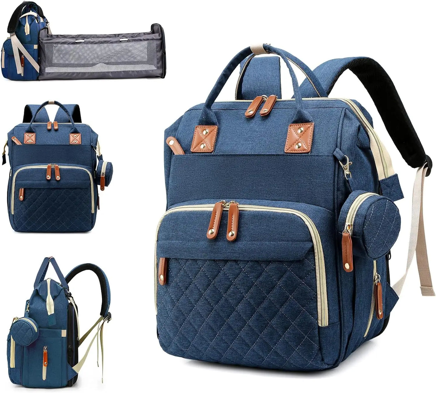 3-in-1 Baby Diaper Bag Backpack with Changing Station – Foldable Changing Pad & Large Travel Backpack for Boys & Girls