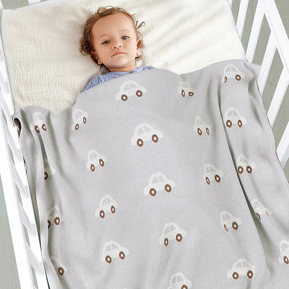 Baby Blanket Breathable Cotton Knit Swaddle Wrap – 100×80cm Newborn Receiving Blanket for Boys & Girls, Stroller & Nursery Quilt