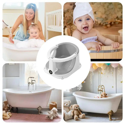 Real-time Temperature Silicone Baby Take A Bath Bathtub Non-Slip Foot Bath Bucket Folding Bathroom With Temperature Sensing