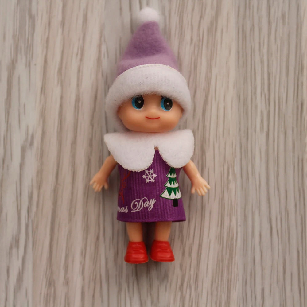7cm Christmas Elf Baby Dolls | Miniature Dolls with Dummy & Movable Arms Legs | Dollhouse Accessories & Holiday Decorations