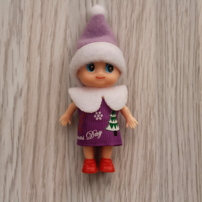 7cm Christmas Elf Baby Dolls | Miniature Dolls with Dummy & Movable Arms Legs | Dollhouse Accessories & Holiday Decorations