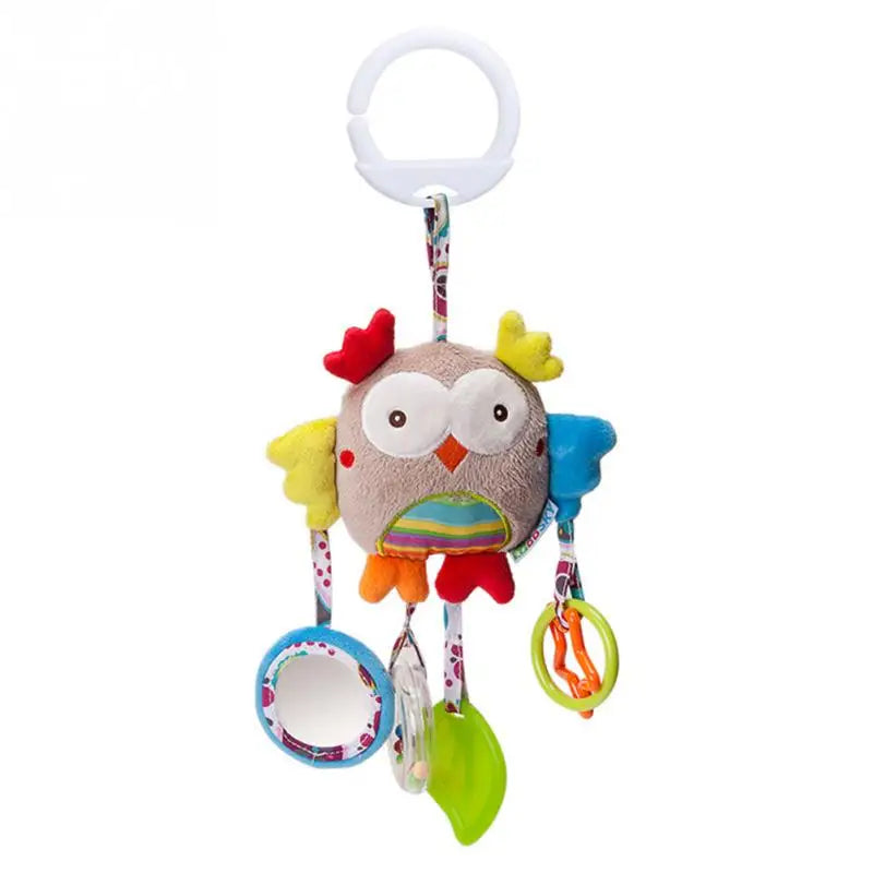 Soft Infant Crib & Stroller Mobile Hanging Rattle – Cute Stuffed Animal Baby Toys | Educational Hand Grip Toy for Brain Development