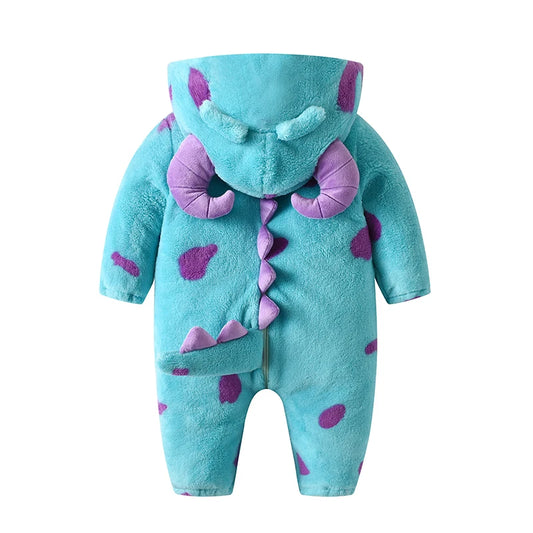 Cute Animal Baby Halloween Costume | Toddler Unisex Fuzzy Jumpsuit Outfit | Warm Fall & Winter Clothes for Kids