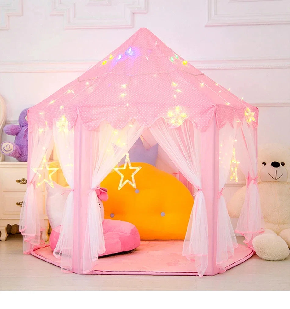 Portable Children’s Tent | Kids Play Tent Toys for Girls | Princess Castle Teepee, Indoor/Outdoor Playhouse, Baby Christmas Gift