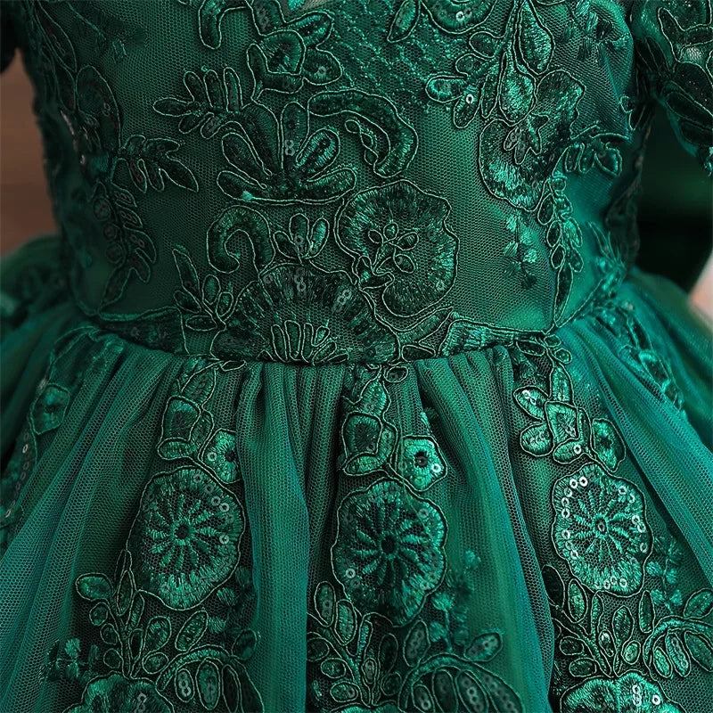 Baby Girl Christmas Dress | Toddler Long Sleeve Lace Tutu Princess Gown | 1st Birthday, Wedding & Party Outfit