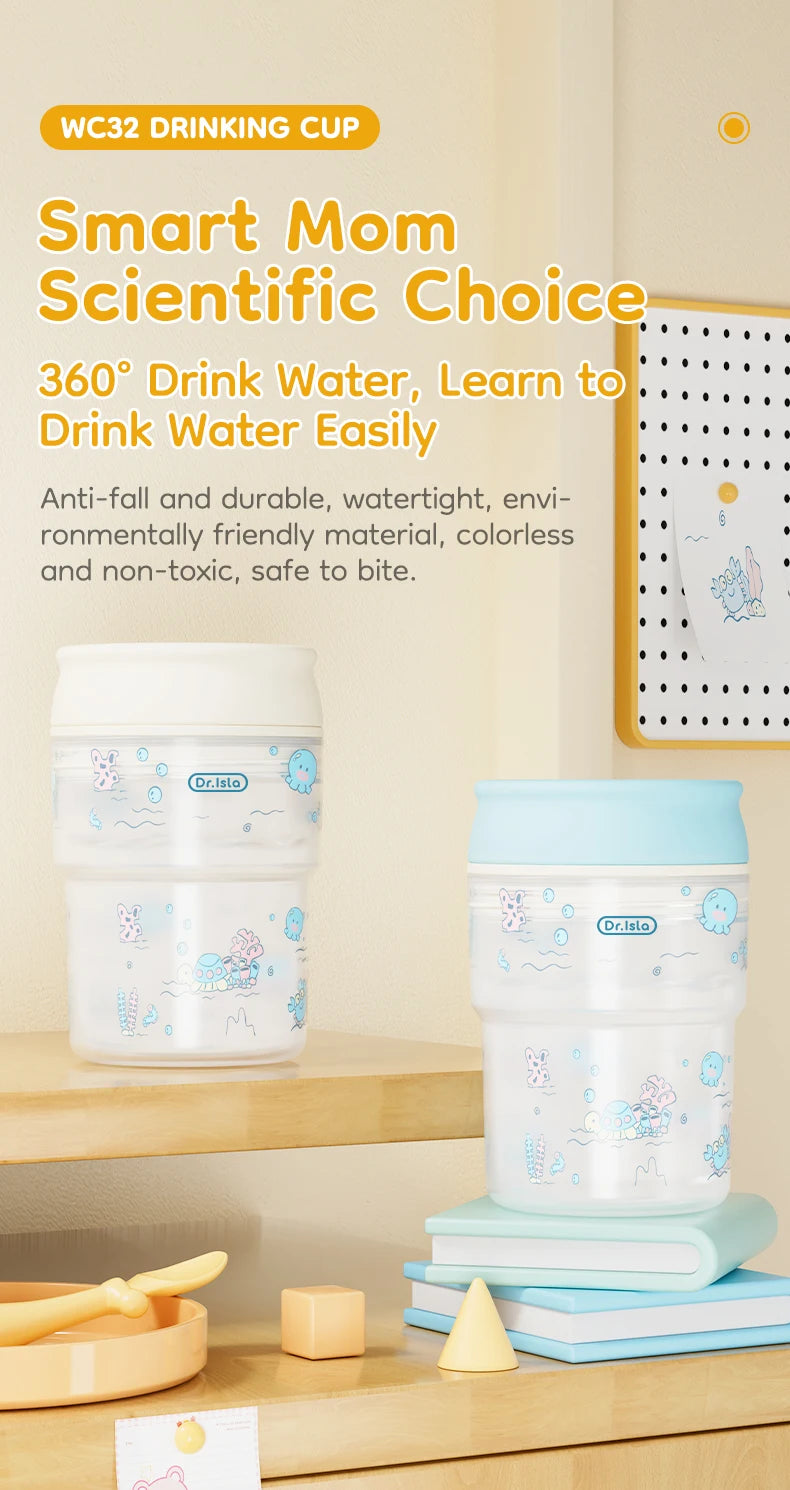 280ml Baby Training Cup with 360° Spill-Proof Drinking Lid – Leakproof, BPA-Free Infant Sippy Cup for Toddlers