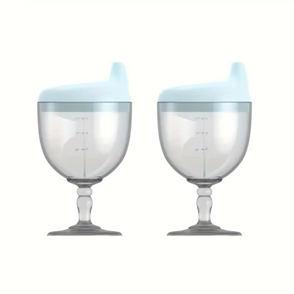Fun Kids Party Cup – Baby Wine Sippy Cup for Juice, Milk & Water | Plastic Goblet Chalice Training Cup for Birthday Parties
