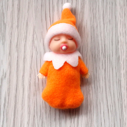7cm Christmas Elf Baby Dolls | Miniature Dolls with Dummy & Movable Arms Legs | Dollhouse Accessories & Holiday Decorations