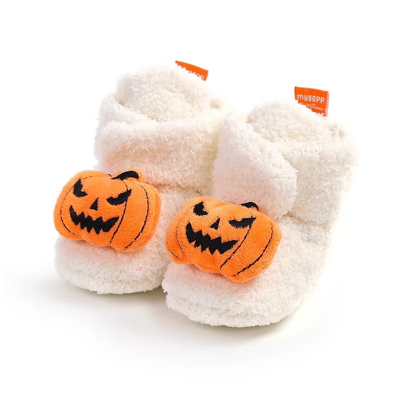 Baby Halloween Booties | Soft Anti-Slip Infant Slippers | Warm Fall Winter First Walker Shoes for Newborns & Toddlers