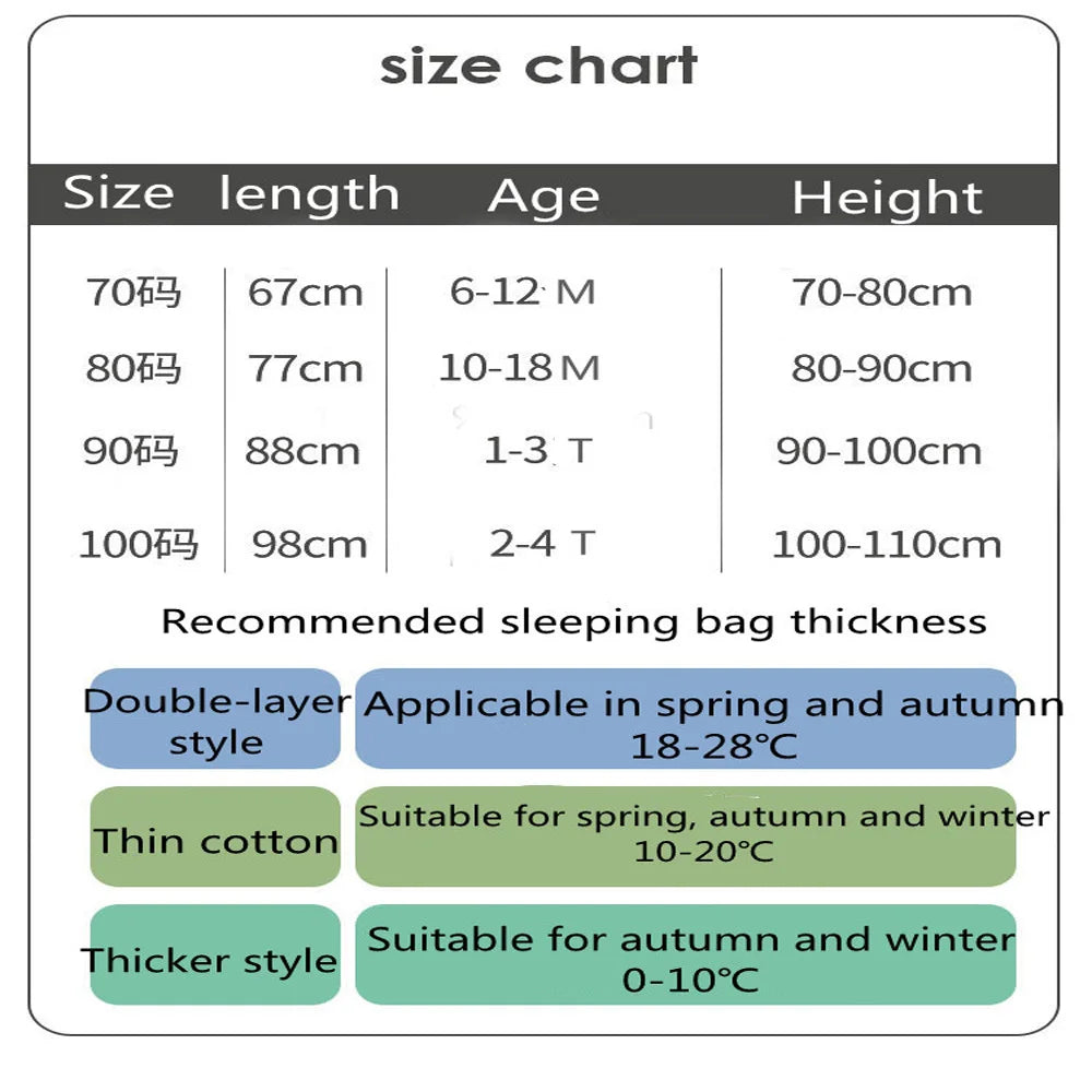 Baby Cartoon Split-Legged Sleepsack – Thickened Children’s Sleeping Bag with Detachable Sleeves for Boys & Girls, Autumn & Winter