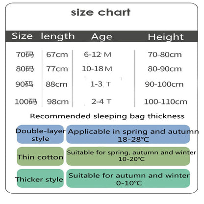 Baby Cartoon Split-Legged Sleepsack – Thickened Children’s Sleeping Bag with Detachable Sleeves for Boys & Girls, Autumn & Winter