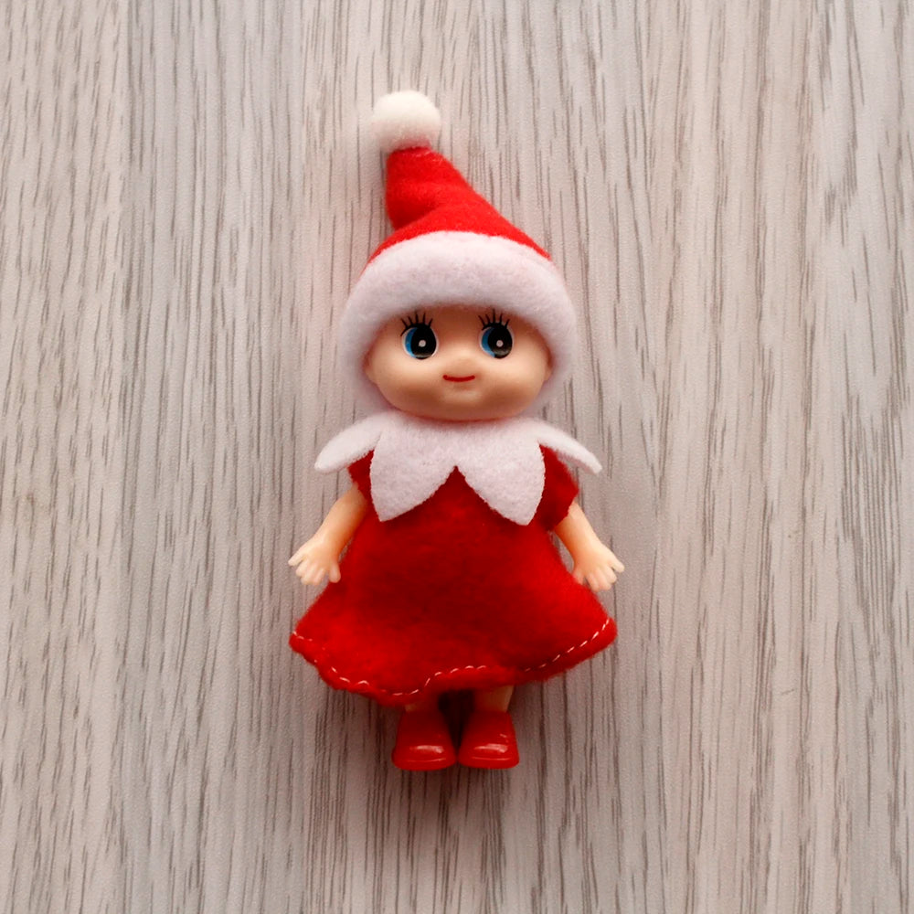 7cm Christmas Elf Baby Dolls | Miniature Dolls with Dummy & Movable Arms Legs | Dollhouse Accessories & Holiday Decorations