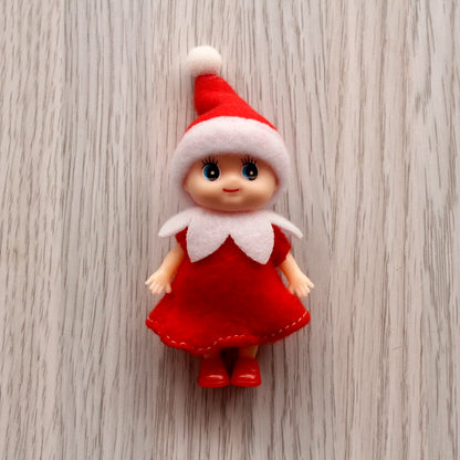 7cm Christmas Elf Baby Dolls | Miniature Dolls with Dummy & Movable Arms Legs | Dollhouse Accessories & Holiday Decorations
