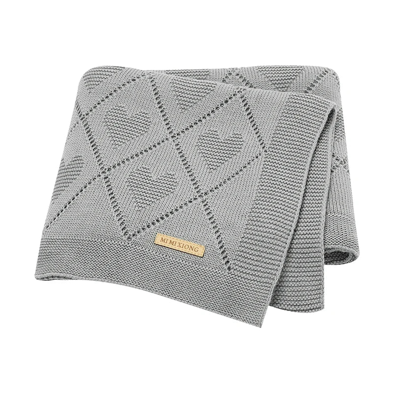 Super Soft Cotton Baby Blanket – Newborn Knit Swaddle Wrap for Stroller, Nursery & Sleeping (90×70cm)