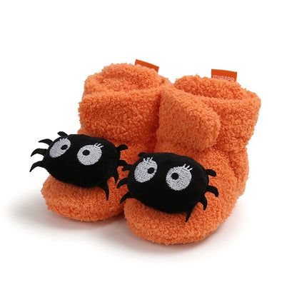 Baby Halloween Booties | Soft Anti-Slip Infant Slippers | Warm Fall Winter First Walker Shoes for Newborns & Toddlers