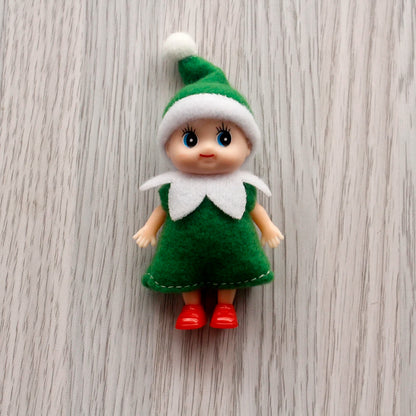 7cm Christmas Elf Baby Dolls | Miniature Dolls with Dummy & Movable Arms Legs | Dollhouse Accessories & Holiday Decorations