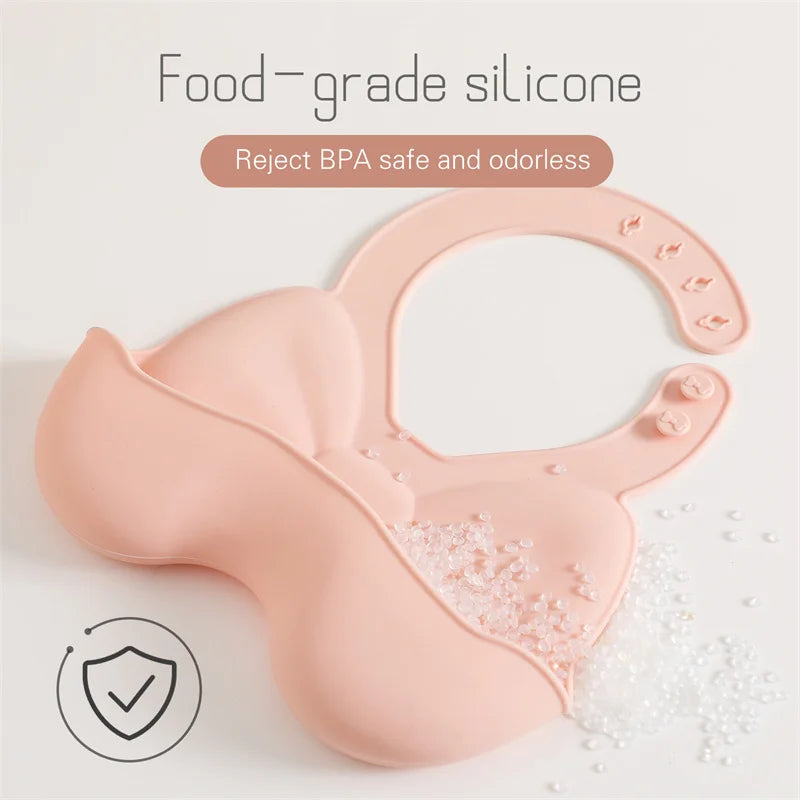 Baby Waterproof Silicone Bibs – Adjustable Feeding Bibs with Cute Bowknot Apron Design | Soft Toddler Bibs for Boys & Girls