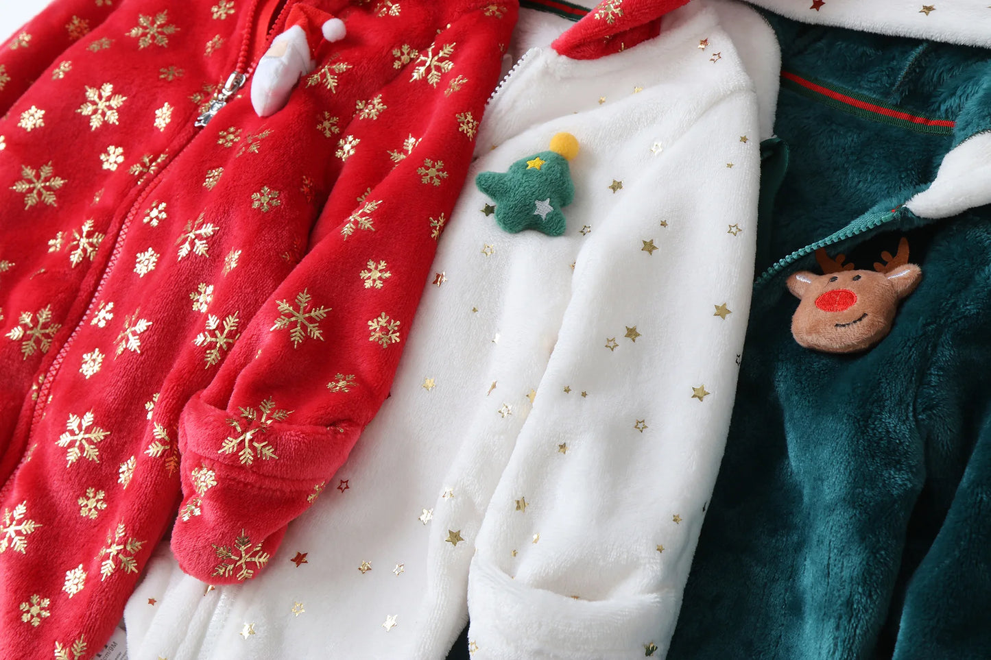 AYNIGIELL Newborn Baby Christmas Clothes | Plush Winter Romper Jumpsuit | Infant Boys Girls Warm Holiday Outfit