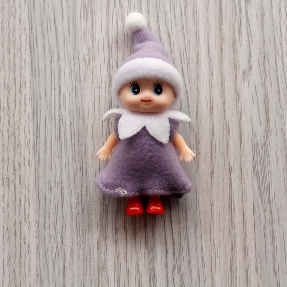 7cm Christmas Elf Baby Dolls | Miniature Dolls with Dummy & Movable Arms Legs | Dollhouse Accessories & Holiday Decorations