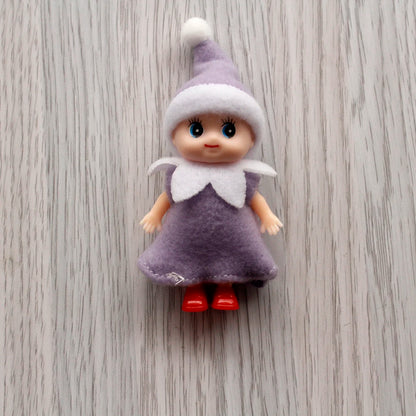 7cm Christmas Elf Baby Dolls | Miniature Dolls with Dummy & Movable Arms Legs | Dollhouse Accessories & Holiday Decorations