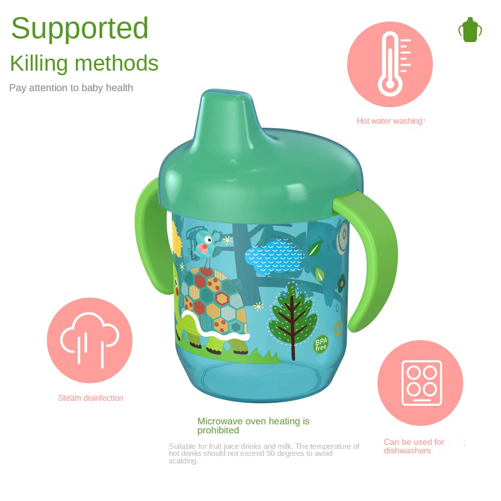 Cute Duckbill Baby Drinking Cup with Handles – BPA-Free Leakproof Infant Training Water Bottle with Flip Lid