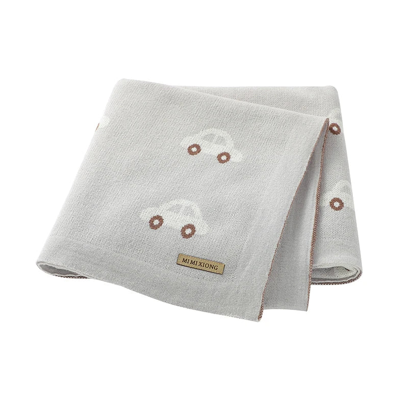 Baby Blanket Breathable Cotton Knit Swaddle Wrap – 100×80cm Newborn Receiving Blanket for Boys & Girls, Stroller & Nursery Quilt