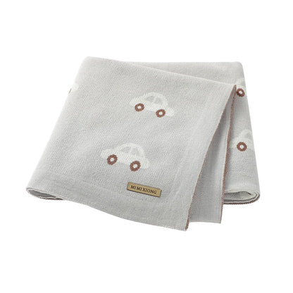 Baby Blanket Breathable Cotton Knit Swaddle Wrap – 100×80cm Newborn Receiving Blanket for Boys & Girls, Stroller & Nursery Quilt