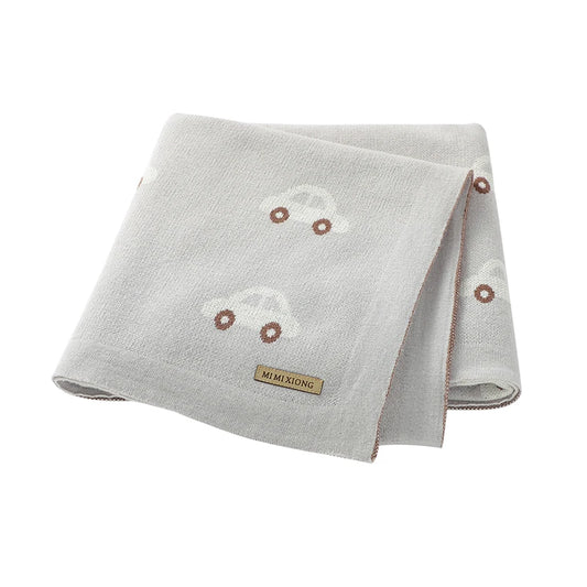 Baby Blanket Breathable Cotton Knit Swaddle Wrap – 100×80cm Newborn Receiving Blanket for Boys & Girls, Stroller & Nursery Quilt