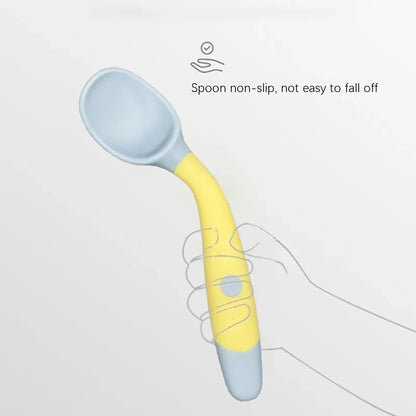 Baby Fork and Spoon Set – Bendable Toddler Utensils | Soft Silicone Handle Training Tableware for Infants & Kids, BPA-Free