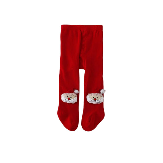 Baby Christmas Tights | Infant Girls Knitted Red Cotton Stockings | Newborn & Toddler Leggings 0–24 Months