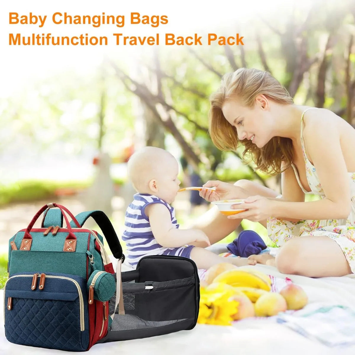 3-in-1 Baby Diaper Bag Backpack with Changing Station – Foldable Changing Pad & Large Travel Backpack for Boys & Girls