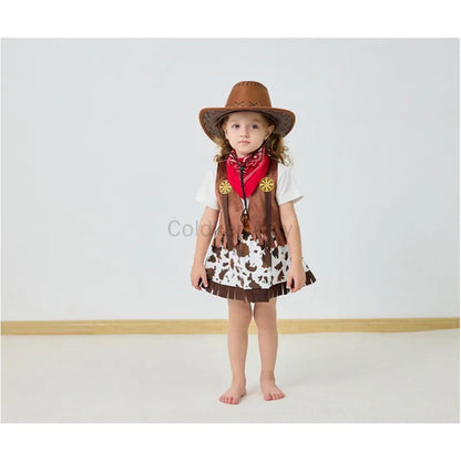 Cowgirl Cowboy Costume for Girls | Baby Toddler Girls Fancy Dress | Halloween Party Outfit