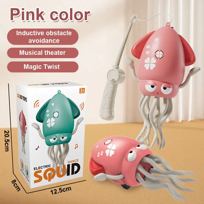 Dancing Octopus Baby Toy – Interactive Tummy Time Toy with Music & LED Lights, Crawling Obstacle-Avoiding Octopus for Infants, Toddlers & Kids