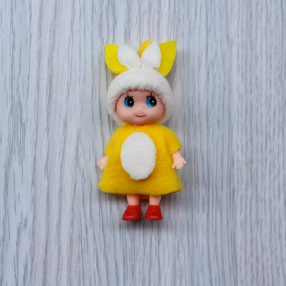 7cm Christmas Elf Baby Dolls | Miniature Dolls with Dummy & Movable Arms Legs | Dollhouse Accessories & Holiday Decorations