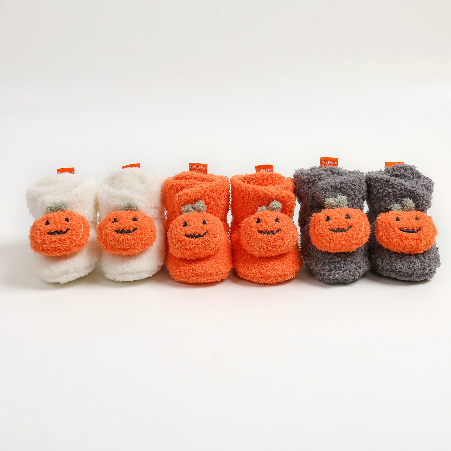 Baby Halloween Pumpkin Booties | Infant Newborn Sock Shoes | Winter Warm Crib Shoes | First Walkers & Prewalkers