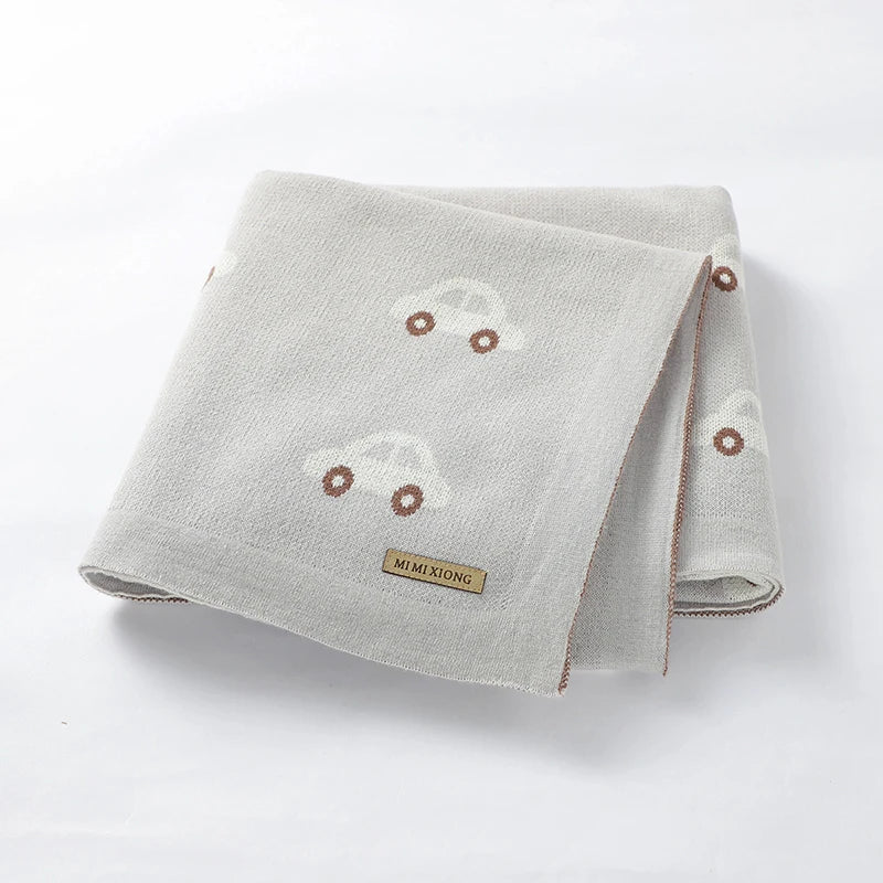 Baby Blanket Breathable Cotton Knit Swaddle Wrap – 100×80cm Newborn Receiving Blanket for Boys & Girls, Stroller & Nursery Quilt