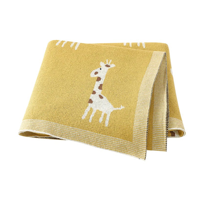 Baby Blanket Breathable Cotton Knit Swaddle Wrap – 100×80cm Newborn Receiving Blanket for Boys & Girls, Stroller & Nursery Quilt