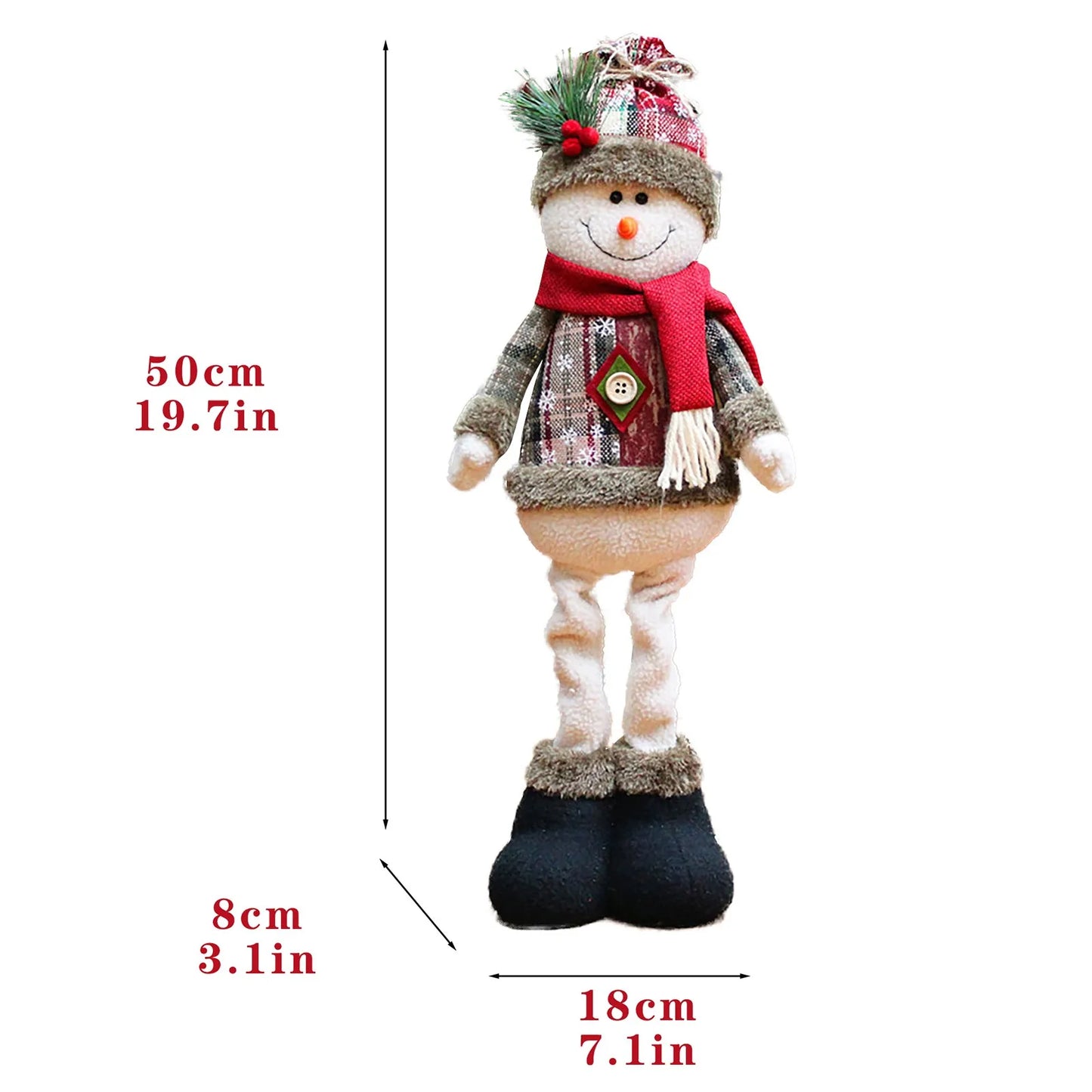 Christmas Decorative Dolls | Standing Santa Claus, Snowman & Reindeer Ornaments for Holiday Home & New Year Décor