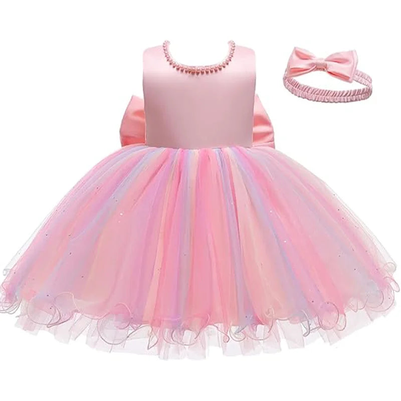 Baby Girls Christmas Princess Dress | Infant Christening & 1st Birthday Party Outfit | Newborn Wedding & Holiday Clothes