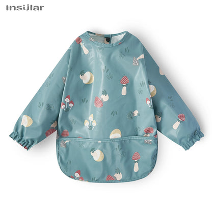 New Children Feeding Aprons – Waterproof Long Sleeve Baby Bib with Pocket | Full Cover Baby Bibs for Toddlers Boys & Girls