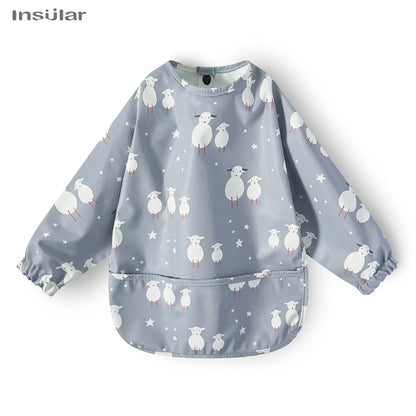New Children Feeding Aprons – Waterproof Long Sleeve Baby Bib with Pocket | Full Cover Baby Bibs for Toddlers Boys & Girls