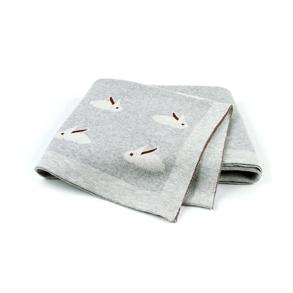 Baby Blanket Breathable Cotton Knit Swaddle Wrap – 100×80cm Newborn Receiving Blanket for Boys & Girls, Stroller & Nursery Quilt