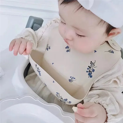 Fashionable Baby Silicone Bib – Adjustable Waterproof Feeding Cloth & Saliva Towel | Newborn Infant Bibs for Boys & Girls