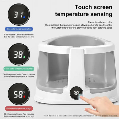 Real-time Temperature Silicone Baby Take A Bath Bathtub Non-Slip Foot Bath Bucket Folding Bathroom With Temperature Sensing