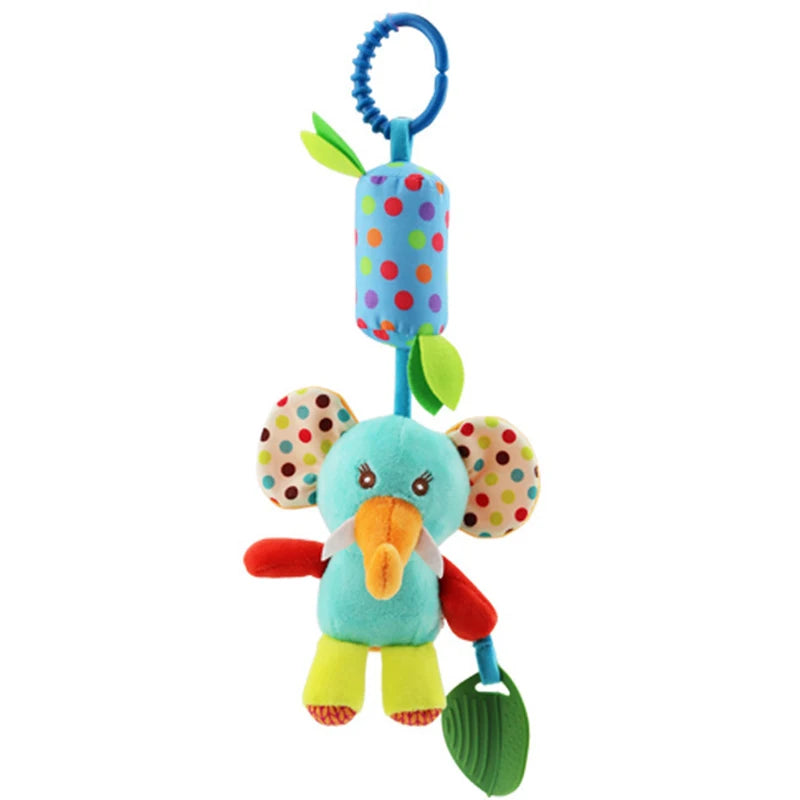 Soft Giraffe & Zebra Animal Handbell Rattle Plush Baby Toy with Teether | Infant Developmental Handle Toys for Newborn Gifts