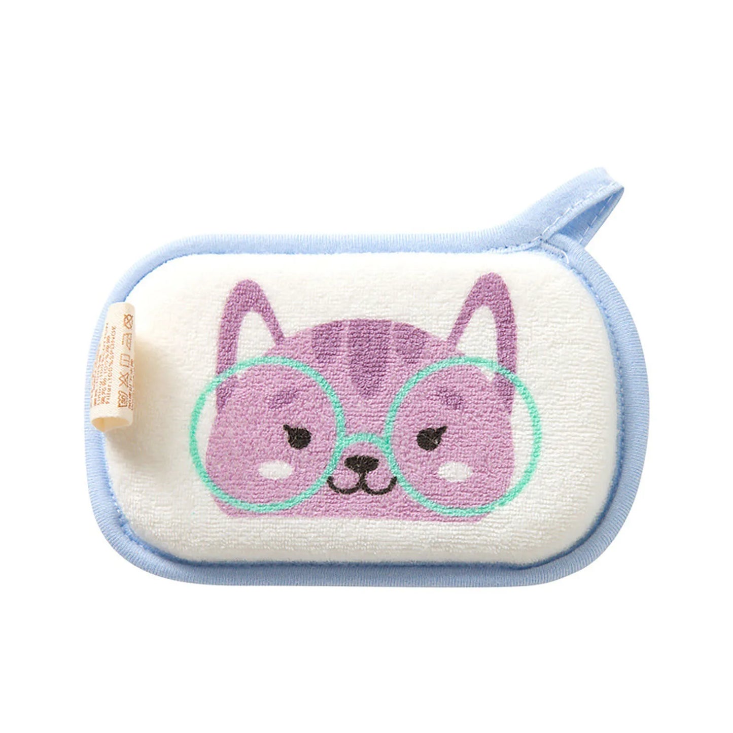 Baby Bath Sponge Brush | Soft Cotton Scrubber Towel with Elephant Pattern | Infant & Children Shower Bath Ball
