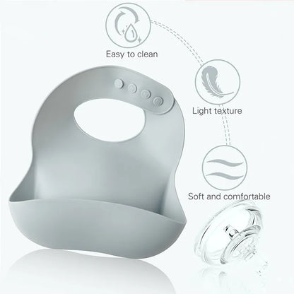 Baby Waterproof Silicone Bibs – Adjustable Feeding Bibs with Cute Bowknot Apron Design | Soft Toddler Bibs for Boys & Girls