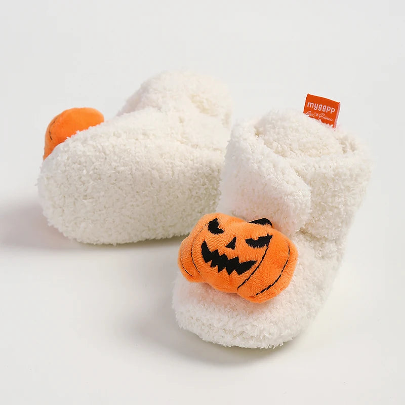 Baby Halloween Booties | Soft Anti-Slip Infant Slippers | Warm Fall Winter First Walker Shoes for Newborns & Toddlers
